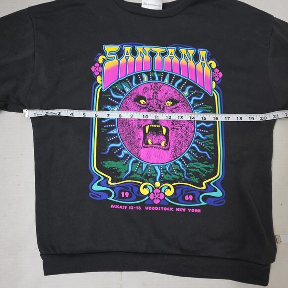 Small Carlos Santana Pullover Crewneck Woodstock 1969 Purple Lion - Picture 3 of 6